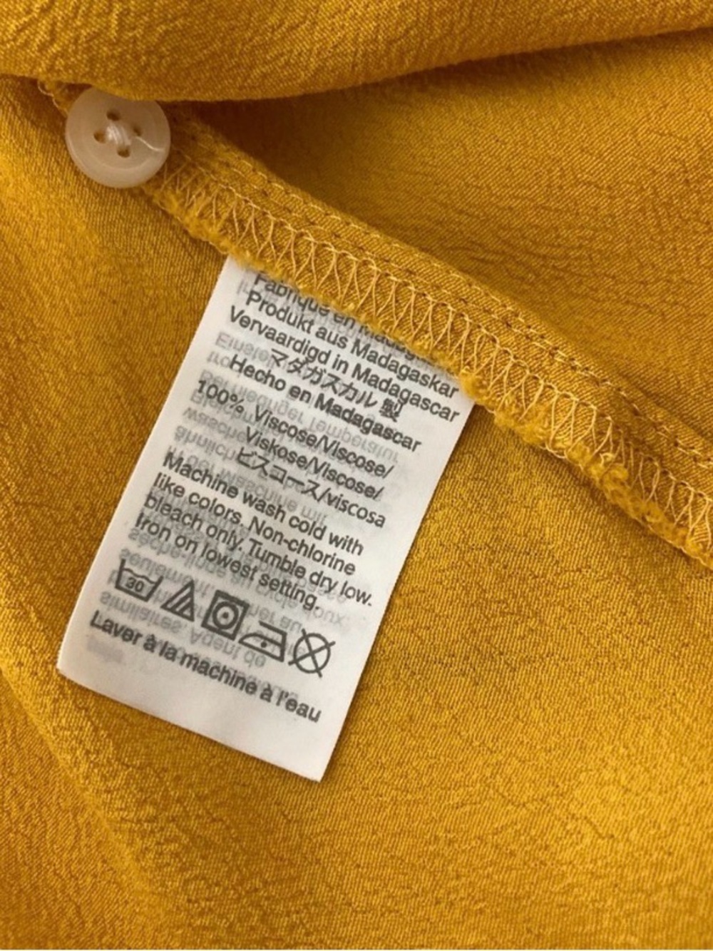 Madewell Central Drapey Popover Mustard Shirt Size S - Picture 9 of 9